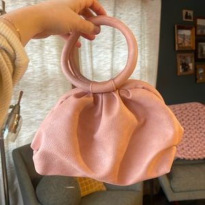 Cute pink faux leather clutch